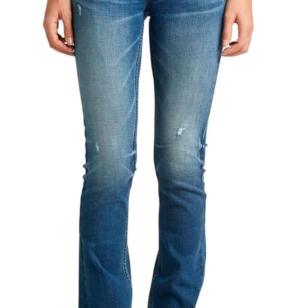 Silver Jeans Co. Women's Tuesday Low Rise Slim Bootcut Jeans W34xL33 Distressed